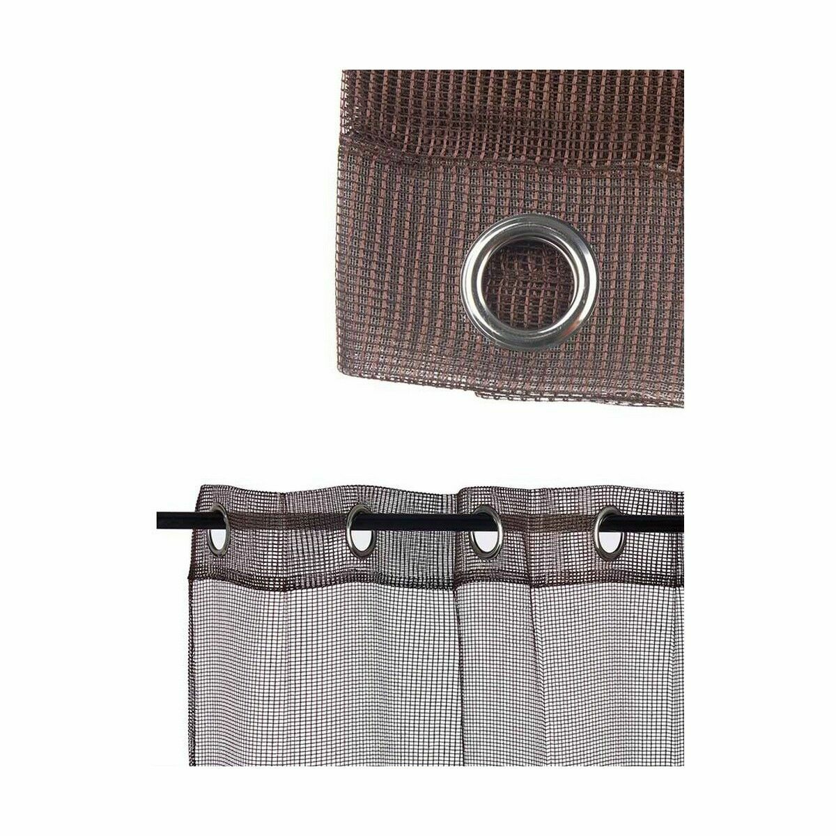 Vorhang Gift Decor Braun 140 x 260 cm Raster (6 Stück)
